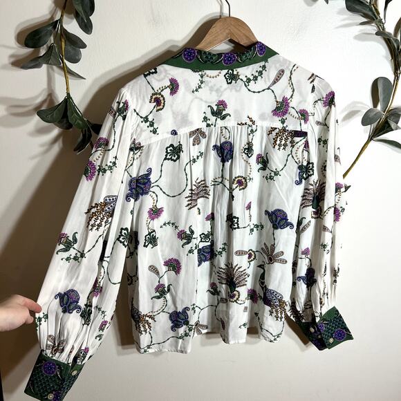 LOFT Peacock Button Up - Picture 4 of 4